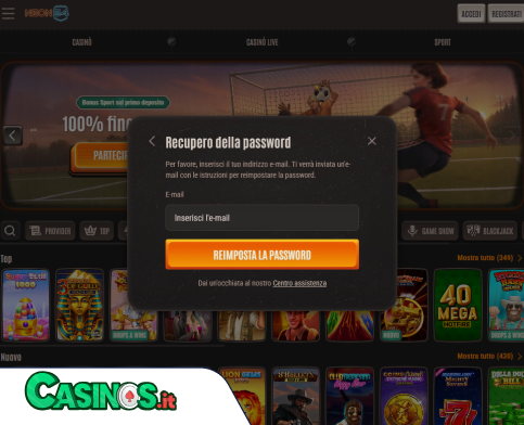 Neon54 Casino problema di accesso