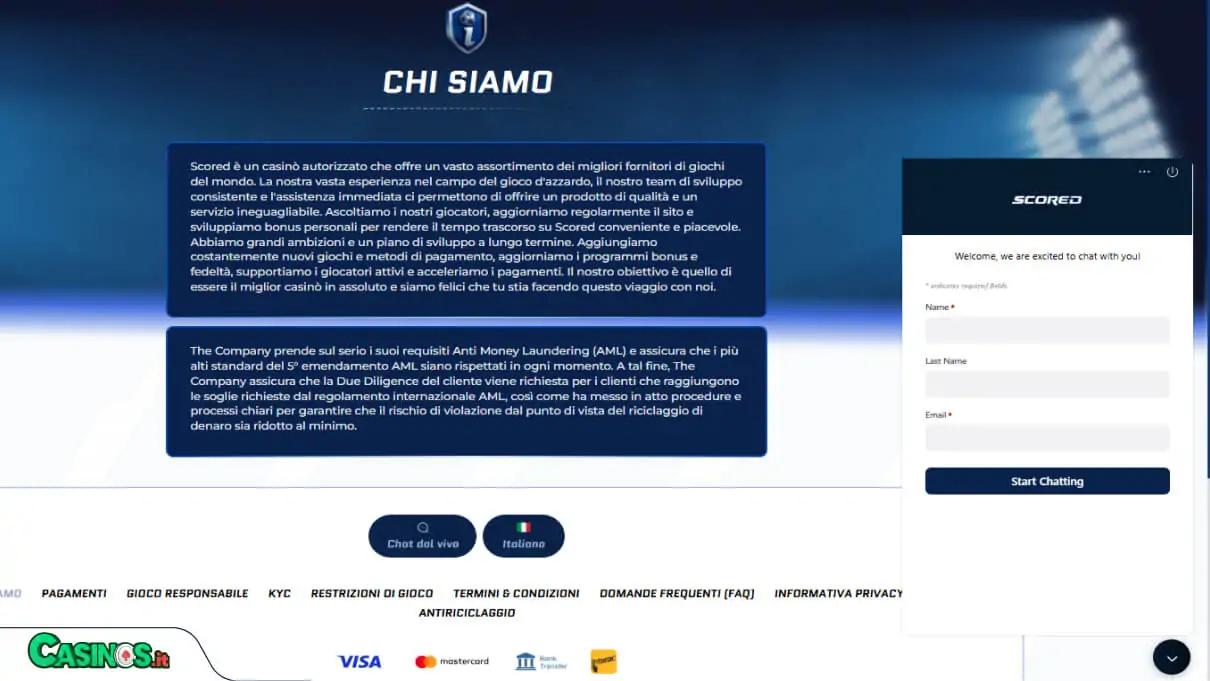 Scored Casino Supporto